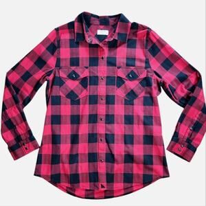 Untuckit Dylan Button Down Shirt Buffalo Plaid Red Black Size 12